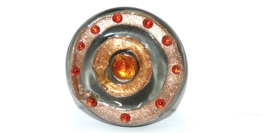 Lampwork HandMade Round Element No Hole,C (-C), Glass, Czech Republic