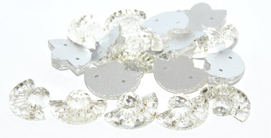 Czech Glass Rhinestones Flat Back Sew On with Hole, Crystal Foiled (CRYSTAL-SIMILIZATION), Glass, Czech Republic