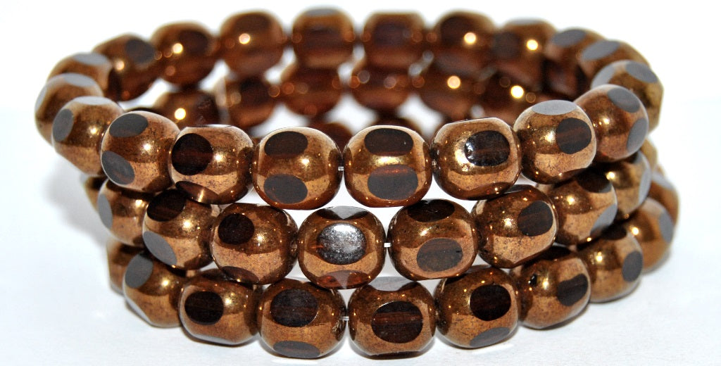 Cut Fire Polished Faceted Glass Beads, Transparent Brown Bronze (10200-14415), Glass, Czech Republic