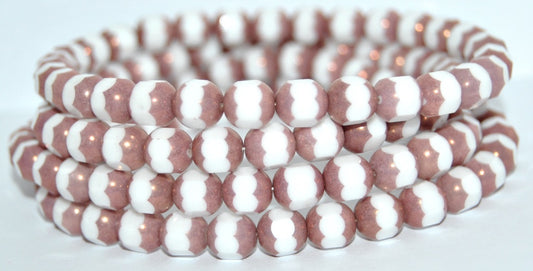 Special Cut Round Pressed Beads, White A (02010-A), Glass, Czech Republic