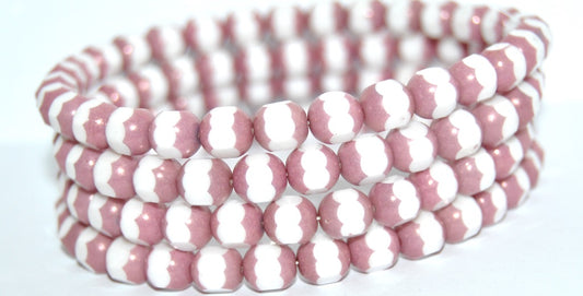 Special Cut Round Pressed Beads, White B (02010-B), Glass, Czech Republic