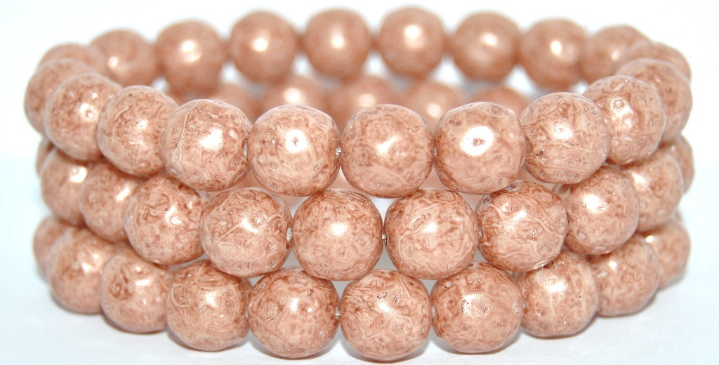 Round Pressed Glass Beads, White 34303 (02010-34303), Glass, Czech Republic