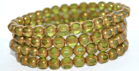 Cut Fire Polished Faceted Glass Beads, 50040 Bronze (50040-14415), Glass, Czech Republic