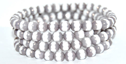 Special Cut Round Pressed Beads, Sc95004 White C (SC95004-02010-C), Glass, Czech Republic