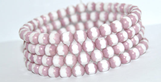 Special Cut Round Pressed Beads, White H (02010-H), Glass, Czech Republic