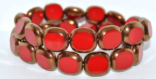 Table Cut Round Candy Beads, Opaque Red Bronze (B30310-1716-93200-14415), Glass, Czech Republic