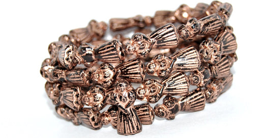 Human-shaped pressed Beads Man, Black Copper Lined (23980-54200), Glass, Czech Republic