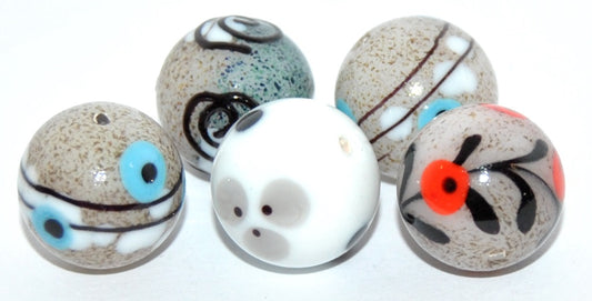 Lampwork HandMade Beads,E (-E), Glass, Czech Republic