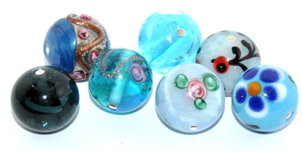 Lampwork HandMade Beads,Aq (-AQ), Glass, Czech Republic