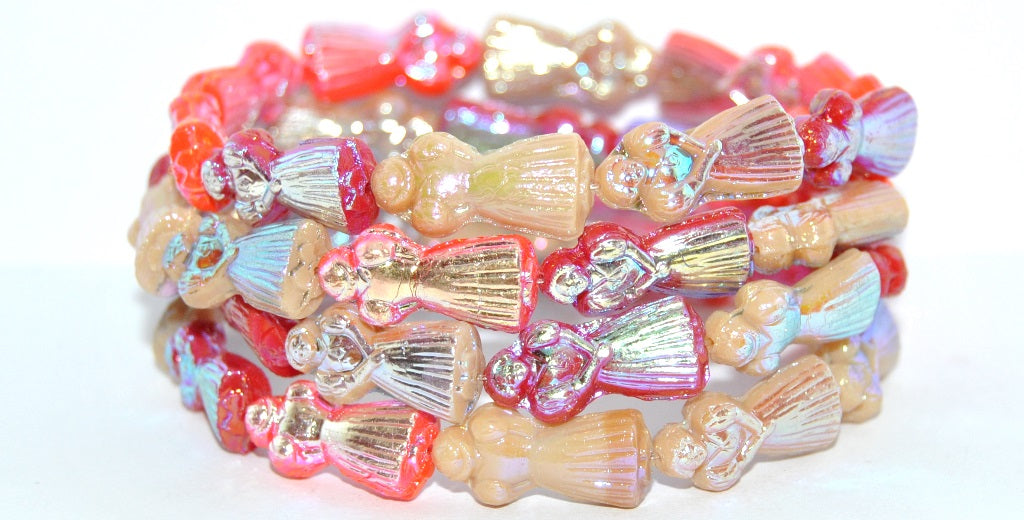 Pressed Beads, Mixed Colors 2 Ab 2Xside (MIX-2-AB-2XSIDE), Glass, Czech Republic