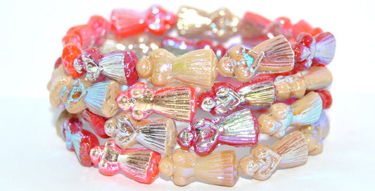 Pressed Beads, Mixed Colors 2 Ab 2Xside (MIX-2-AB-2XSIDE), Glass, Czech Republic