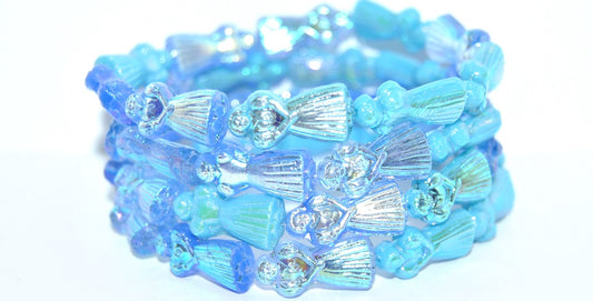 Human-shaped pressed Beads Man, Mixed Colors 1 Ab 2Xside (MIX-1-AB-2XSIDE), Glass, Czech Republic