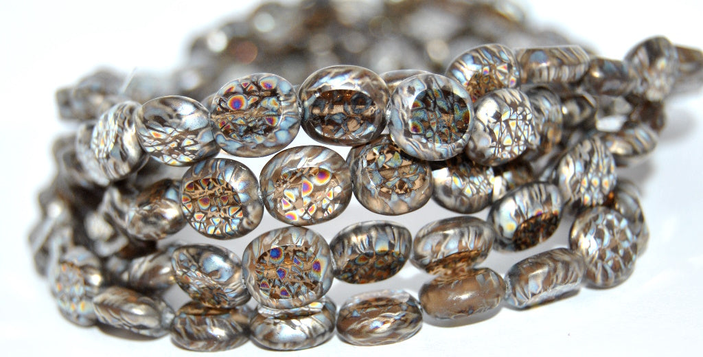 Table Cut Round Candy Beads, Transparent Brown K4301 Batima (10210-K4301-BATIMA), Glass, Czech Republic