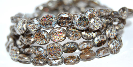 Table Cut Round Candy Beads, Transparent Brown K4301 Batima (10210-K4301-BATIMA), Glass, Czech Republic