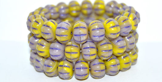 Pumpkin Pressed Glass Beads, 53402302 43810 (53402302-43810), Glass, Czech Republic