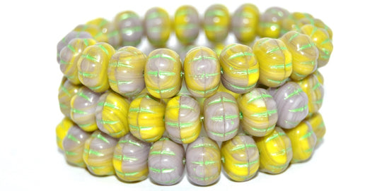 Pumpkin Pressed Glass Beads, 53402302 43813 (53402302-43813), Glass, Czech Republic