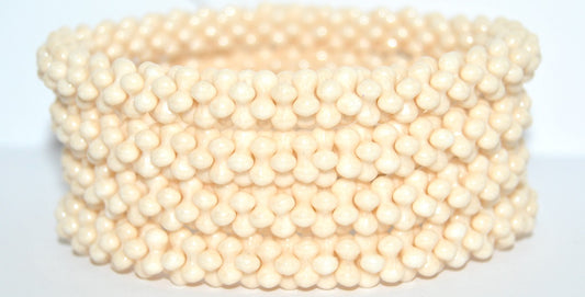 4-leaf Flower Glass beads, White Luster Brown Full Coated (02010-14413), Glass, Czech Republic