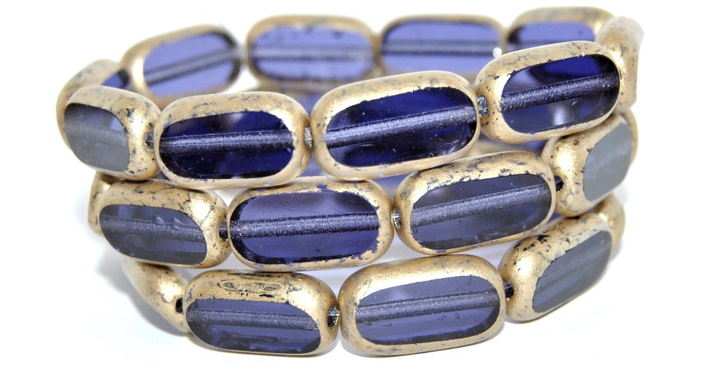 Table Cut Rectangle Beads, Transparent Light Amethyst 43710 (20500-43710), Glass, Czech Republic