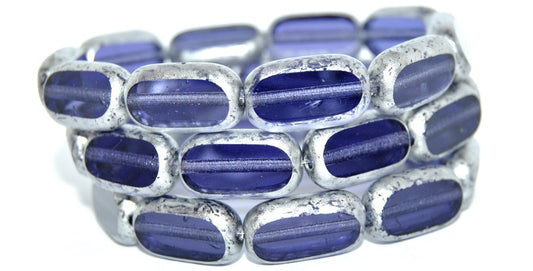 Table Cut Rectangle Beads, Transparent Light Amethyst 43700 (20500-43700), Glass, Czech Republic