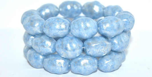 Shaped Pressed Glass Beads, White 34307 34301 (02010-34307-34301), Glass, Czech Republic