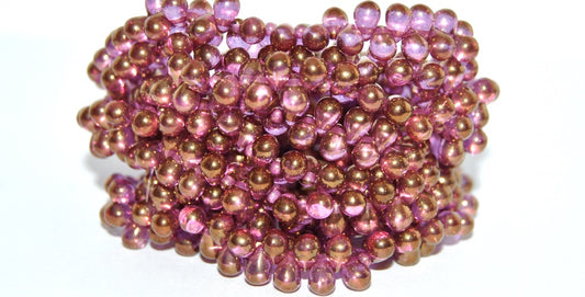 Pear Teardrop Pressed Glass Beads, Crystal Luster Violet Full Coated (00030-14496), Glass, Czech Republic