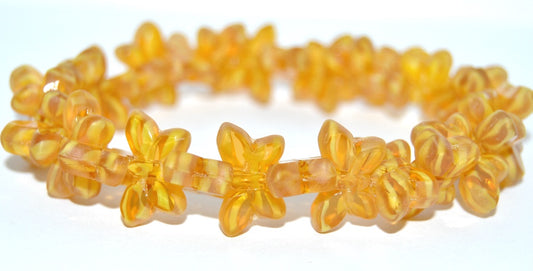 Table Cut Butterfly Beads, 81218002 Matte (81218002-M), Glass, Czech Republic