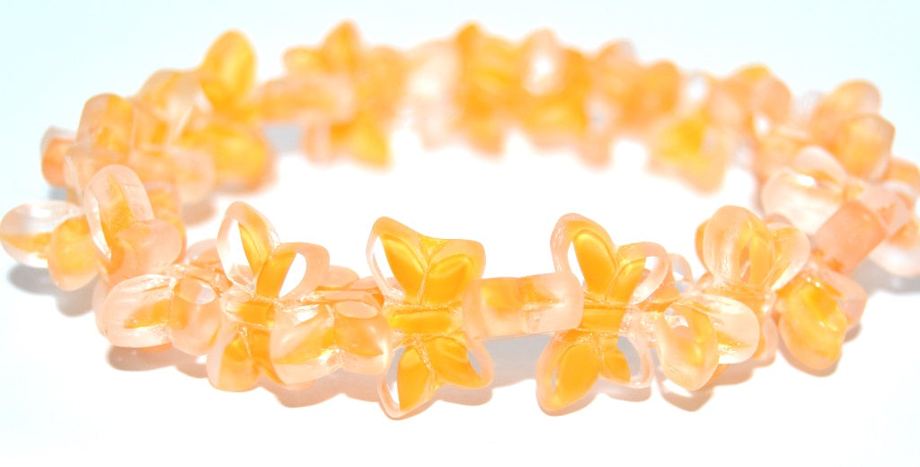Table Cut Butterfly Beads, 96018A Matte (96018A-M), Glass, Czech Republic