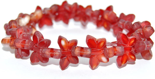 Table Cut Butterfly Beads, 06918B Matte (06918B-M), Glass, Czech Republic