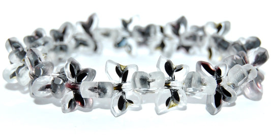 Table Cut Butterfly Beads, 26998 Matte (26998-M), Glass, Czech Republic