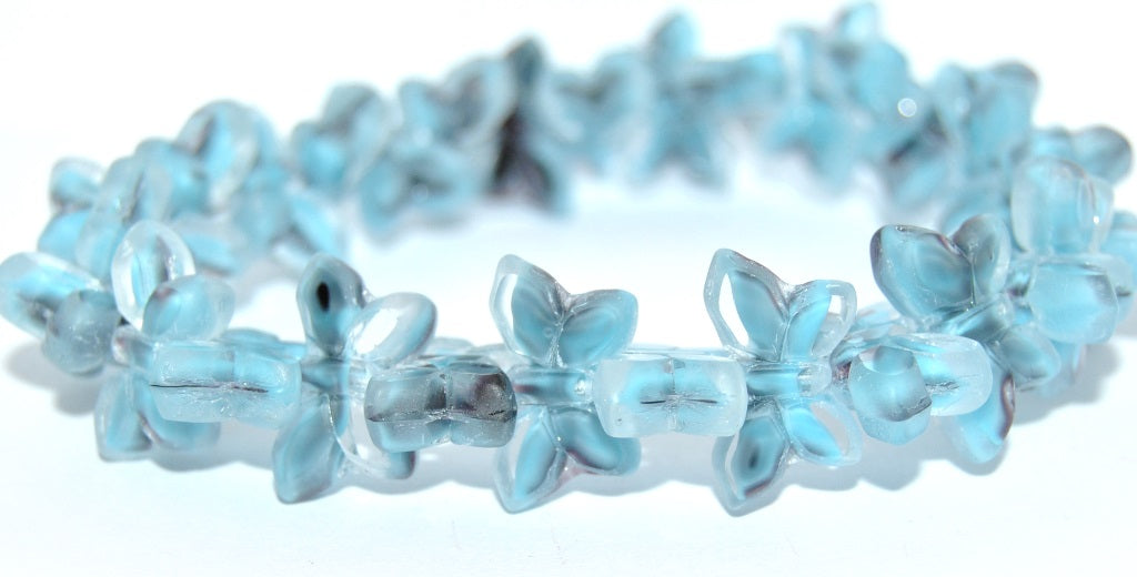 Table Cut Butterfly Beads, 60600003 Matte (60600003-M), Glass, Czech Republic