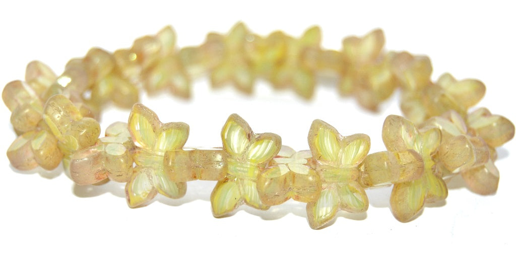 Table Cut Butterfly Beads, 81218002 Luster Lila (81218002-14494), Glass, Czech Republic