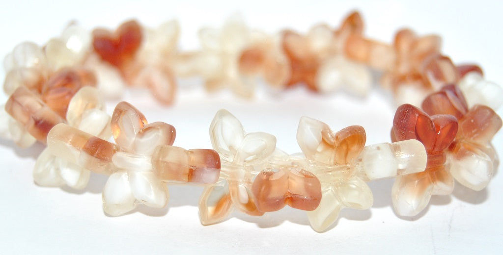 Table Cut Butterfly Beads, 90602003 Matte (90602003-M), Glass, Czech Republic