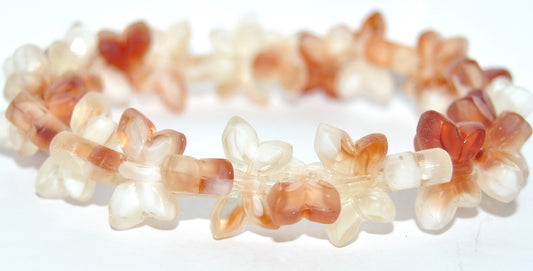 Table Cut Butterfly Beads, 90602003 Matte (90602003-M), Glass, Czech Republic