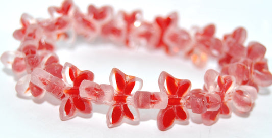 Table Cut Butterfly Beads, Orange Matte (96028-M), Glass, Czech Republic