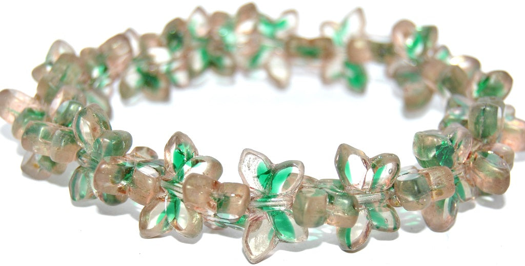 Table Cut Butterfly Beads, 57008 Luster Lila (57008-14494), Glass, Czech Republic