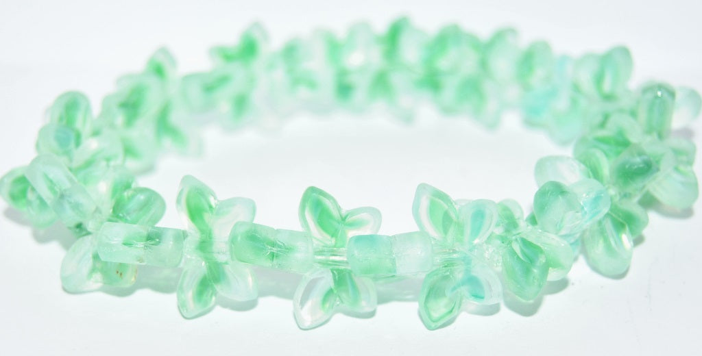 Table Cut Butterfly Beads, 1005200 Matte (01005200-M), Glass, Czech Republic