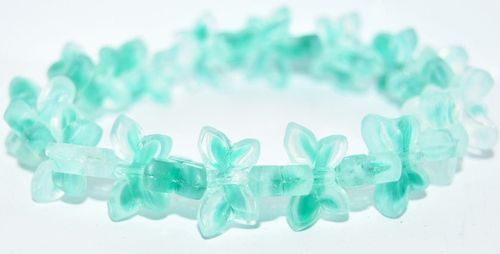 Table Cut Butterfly Beads, 10053130 Matte (010053130-M), Glass, Czech Republic