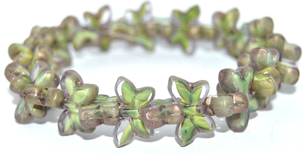 Table Cut Butterfly Beads, 56560 Luster Red Full Coated Matte (56560-14495-M), Glass, Czech Republic