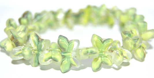 Table Cut Butterfly Beads, 56560 Matte (56560-M), Glass, Czech Republic