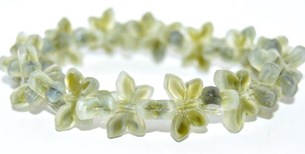 Table Cut Butterfly Beads, Transparent Orange Matte (010050570-M), Glass, Czech Republic