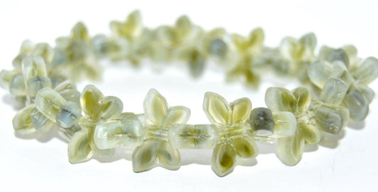 Table Cut Butterfly Beads, Transparent Orange Matte (010050570-M), Glass, Czech Republic