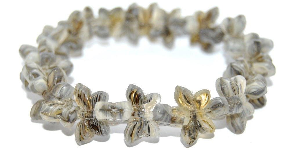 Table Cut Butterfly Beads, 4323102 Matte (4323102-M), Glass, Czech Republic