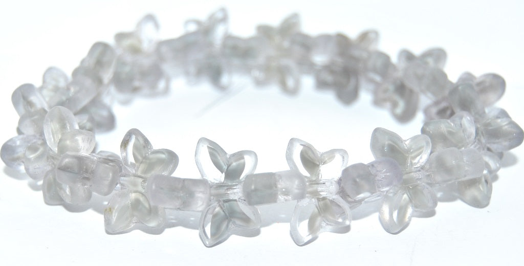 Table Cut Butterfly Beads, 342 Luster Cream (00342-14401), Glass, Czech Republic