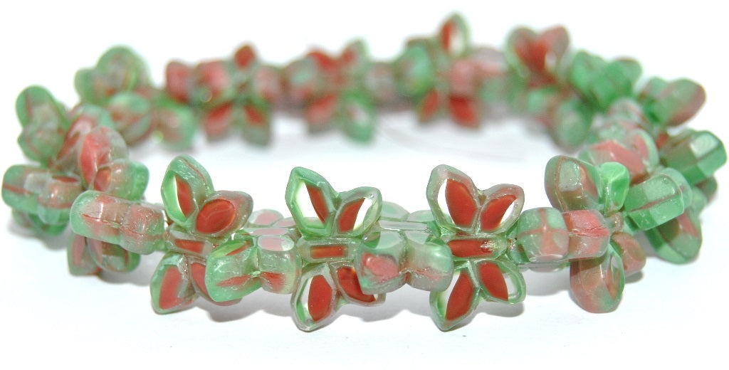 Table Cut Butterfly Beads, 96025201 Matte (96025201-M), Glass, Czech Republic