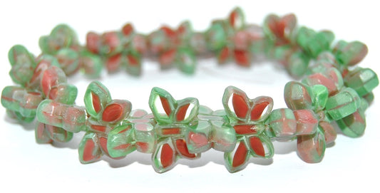 Table Cut Butterfly Beads, 96025201 Matte (96025201-M), Glass, Czech Republic