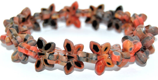 Table Cut Butterfly Beads, 9394 Matte (9394-M), Glass, Czech Republic
