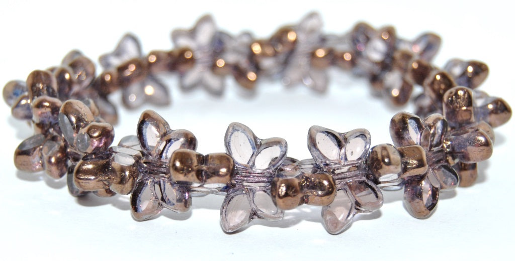 Table Cut Butterfly Beads, Transparent Light Amethyst 14415B (20040-14415B), Glass, Czech Republic