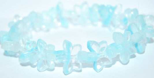 Table Cut Butterfly Beads, 66018 Matte L (66018-M-L), Glass, Czech Republic