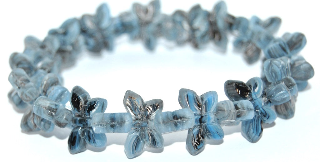 Table Cut Butterfly Beads, 30239 Matte (30239-M), Glass, Czech Republic