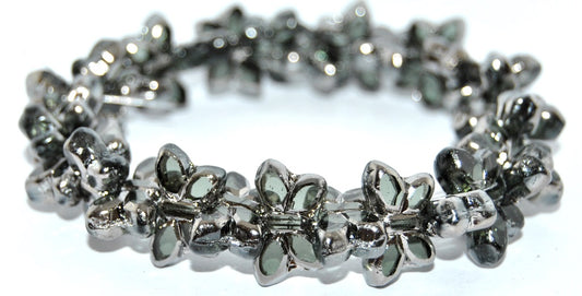 Table Cut Butterfly Beads, Pale Blue Chrome 2Xside (30310-CHROME-2XSIDE), Glass, Czech Republic